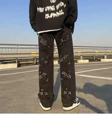 Embroidered Flare Denim Pants