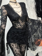 Deep V-Neck Mesh Top