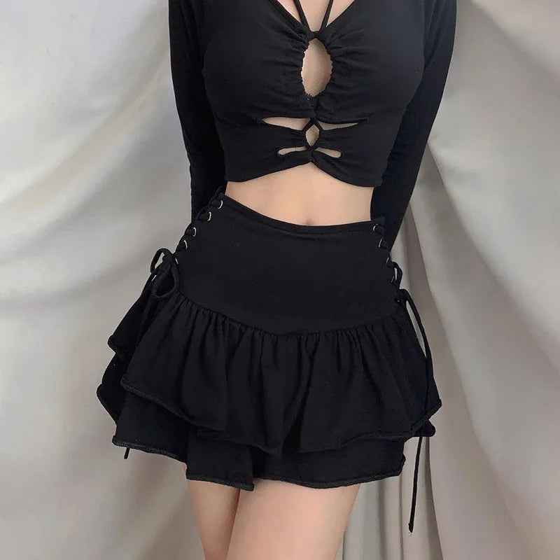 Lace Plaid Gothic Lolita Skirt