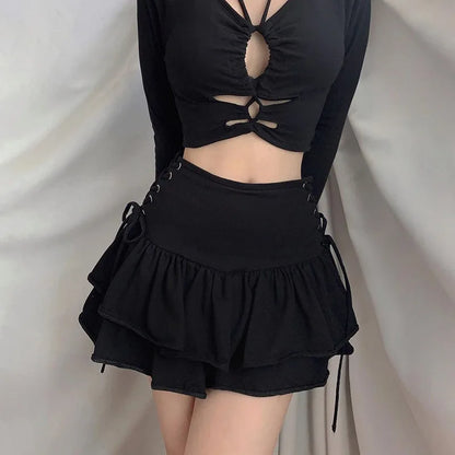 Lace Plaid Gothic Lolita Skirt