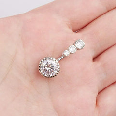Crystal Heart Gothic Surgical Belly Ring