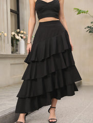 Hi-Lo Tulle Elastic Waist Skirt