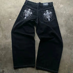 Skeleton Print Wide Leg Pants