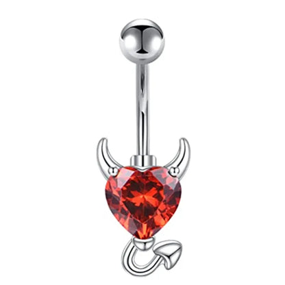 Butterfly Heart Dangle Gothic Belly Ring