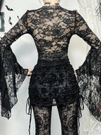 Deep V-Neck Mesh Top