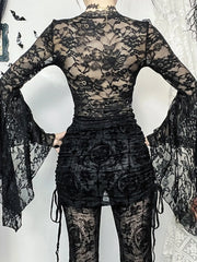 Deep V-Neck Mesh Top