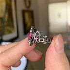 Kpop Y2K Crystal Heart Adjustable Gothic Ring
