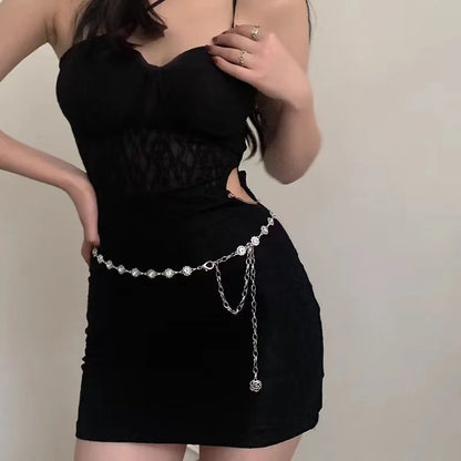 Silver Gothic Retro Waist Chain Belt