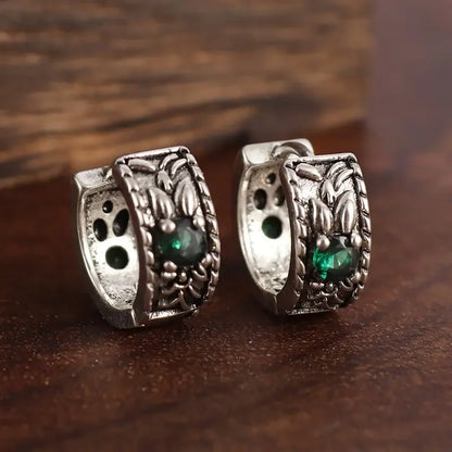 Gothic Black Skull Awl Rock Statement Earring