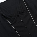 Gothic V-Neck Flare Sleeve Blouse