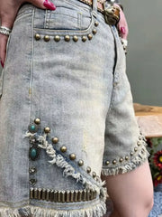 Wide Leg Tassel Detail Shorts