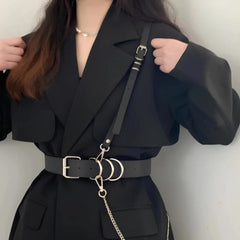 Fashion Gothic Leather Waist Belt