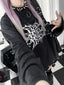 Dark Print Cotton Loose Long Sleeve T-Shirt