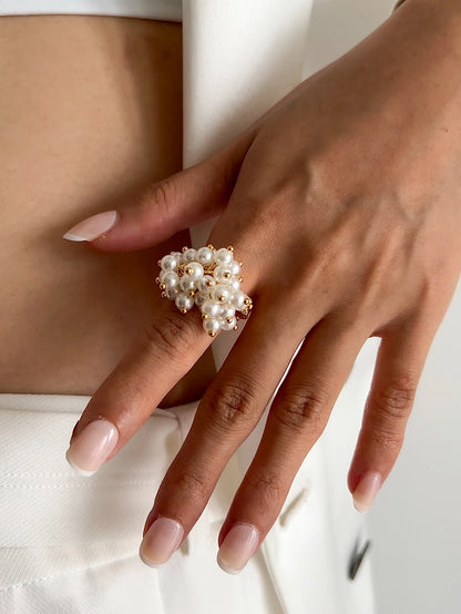 SHIXIN Vintage Silver Large Flower Gothic Ring