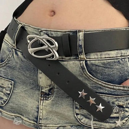 Designer Luxury Gothic Y2K Leather Belt