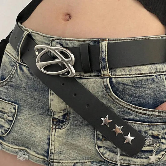 Designer Luxury Gothic Y2K Leather Belt