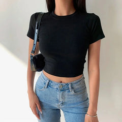 Simple Casual Solid Crop Top
