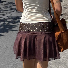 PU Gothic Leather Riveted Pin Buckle Belt