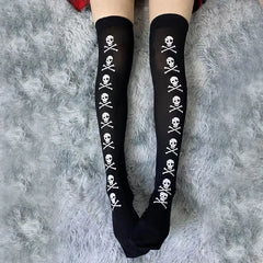 Gothic Skull Bat Cosplay Sock