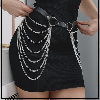 Plus Size Gothic Leather Harness Belt