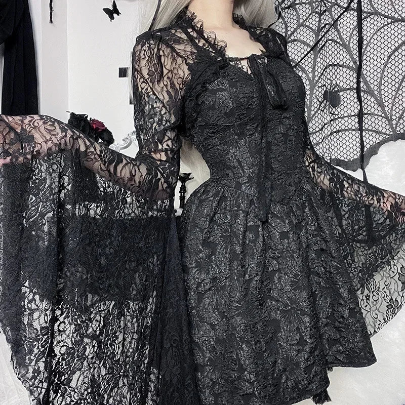 Long Sleeve Punk Mesh Top