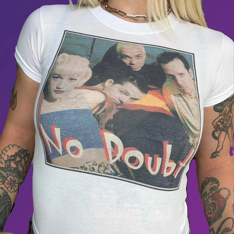 Bow Tie Print Vintage Cotton T-shirt