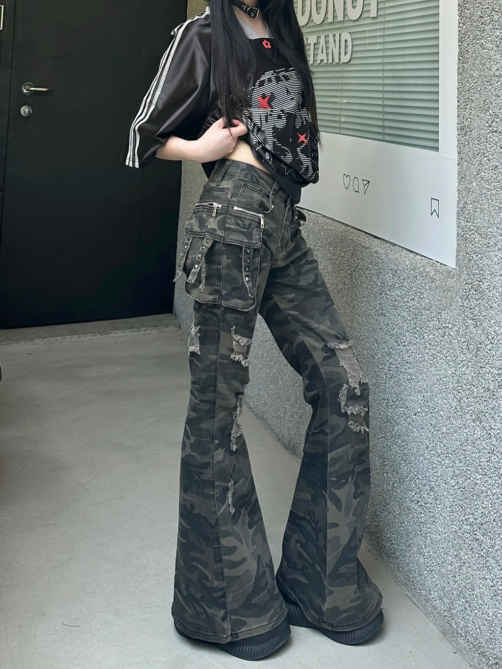 Camouflage Flare Pants