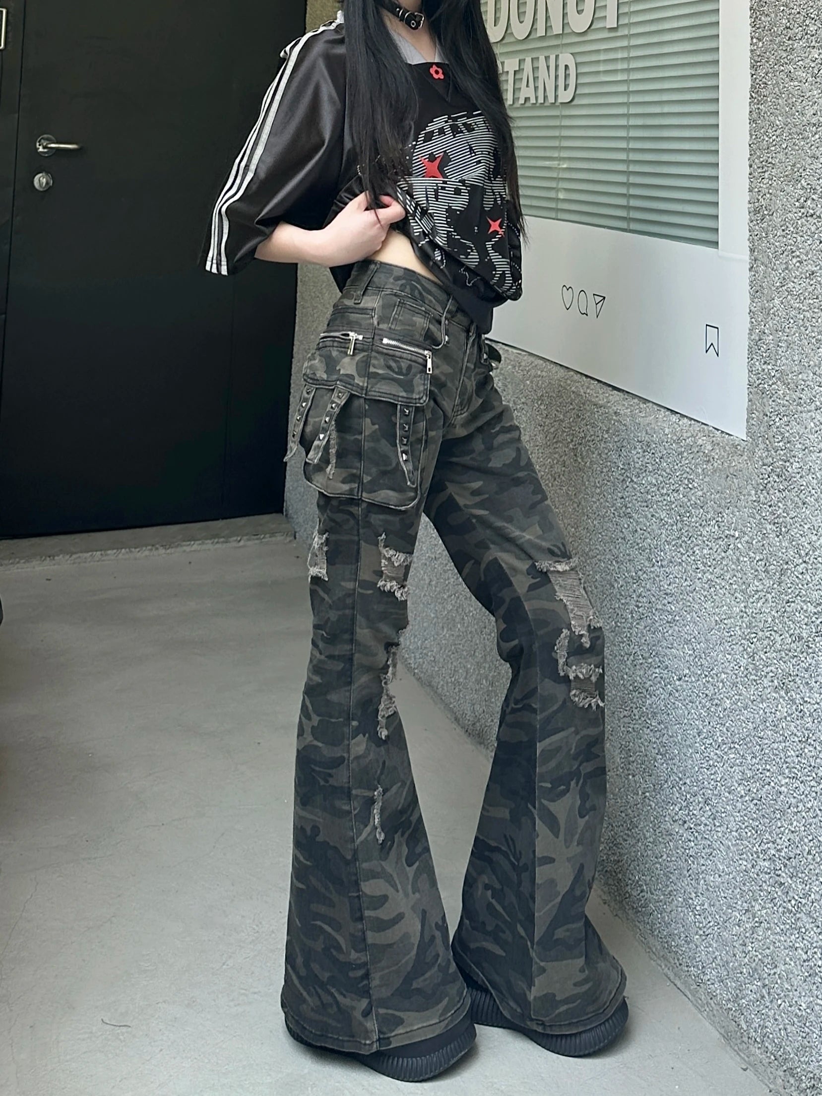 Camouflage Flare Pants