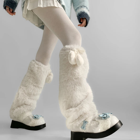 Gothic Heart Winter Faux Fur Sock