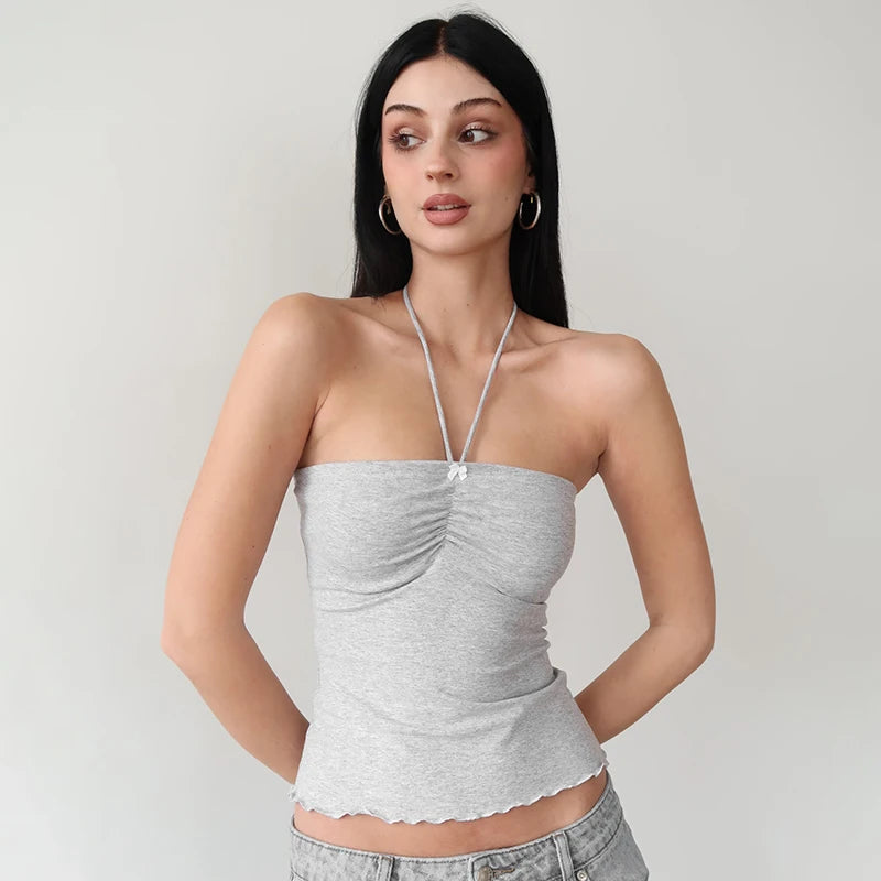 Bow Sweet Girl Y2K Backless Crop Top
