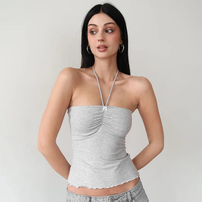 Bow Sweet Girl Y2K Backless Crop Top