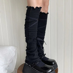 Gothic Punk Ballet Strappy Calf Sock