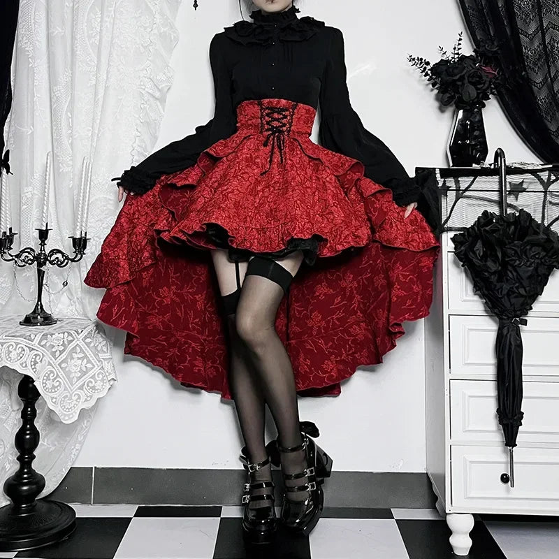 Shirring Pleated Corset Vintage Skirt Main image