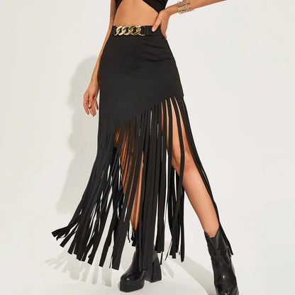 Elastic Waist Maxi Goth Skirt