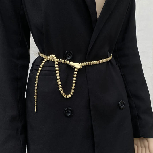 Unique Gothic Snake Head Metal Belt