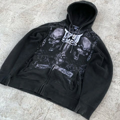 Retro Y2K Gothic Skull Zipper Hoodie