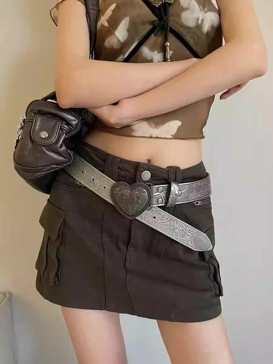 Love Y2K Gothic Retro Slim Personality Belt