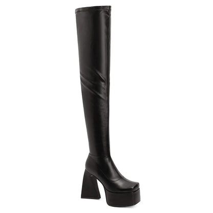 High Heeled Over The Knee Platform Winter Boot