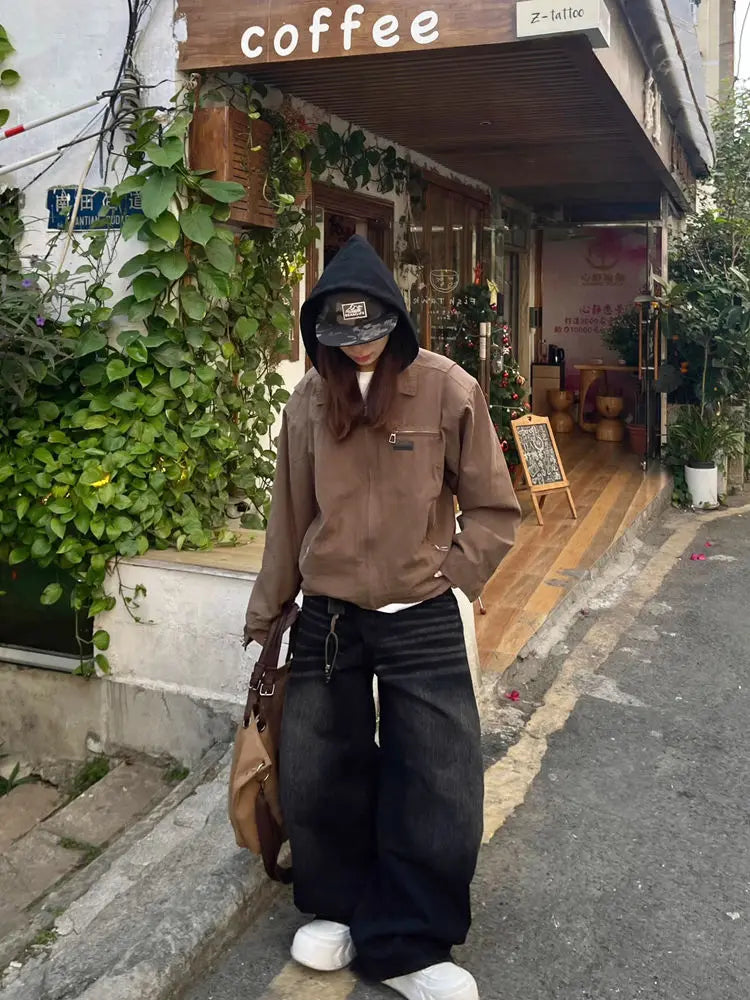 Embroidery Gothic Black Baggy Pant