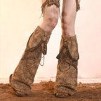 Gothic PU Chain Leg Sock
