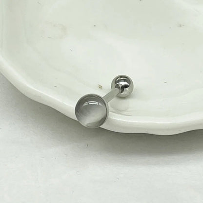 Opal Titanium Steel Cat's Eye Tongue Ring