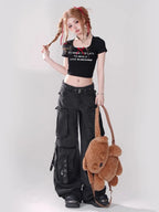 Black Cargo Pocket Pants