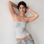 Bow Sweet Girl Y2K Backless Crop Top