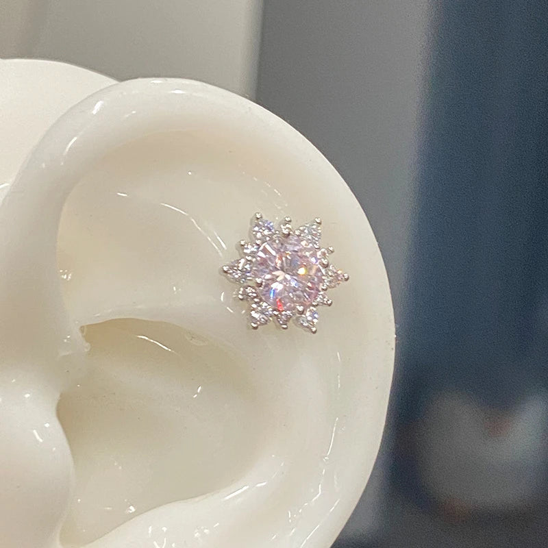 Silver Saturn 316L Stainless Steel Stud Earring