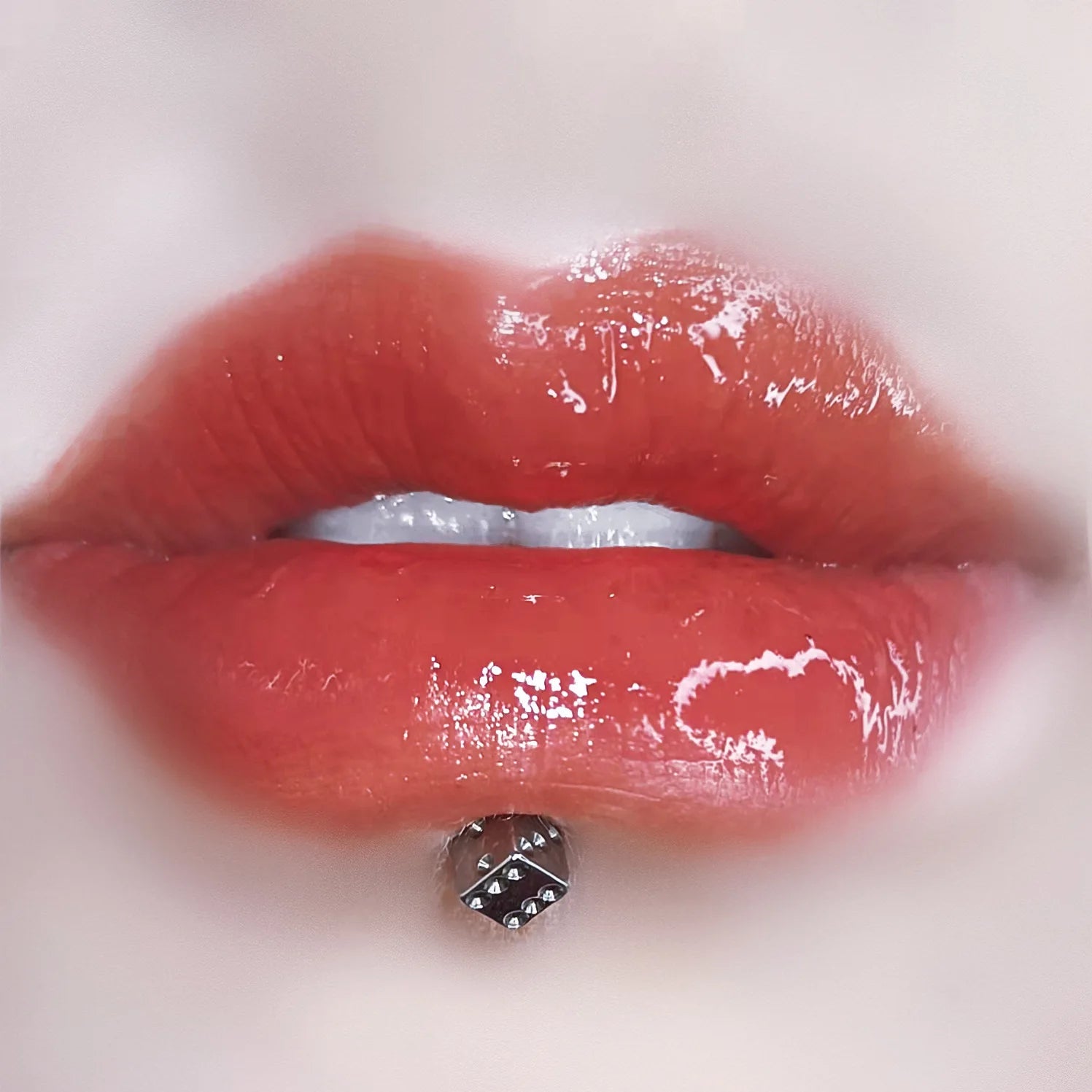 Dice Punk Trendy Stainless Lip Stud Main image