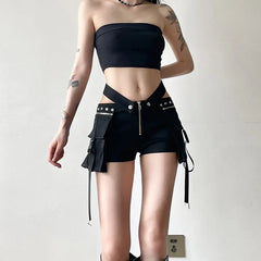 Y2K Streetwear Low-Waist Shorts