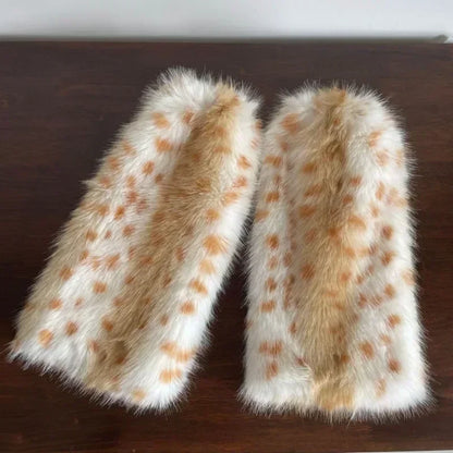 Gothic Leopard Fur Chain Belt Sock