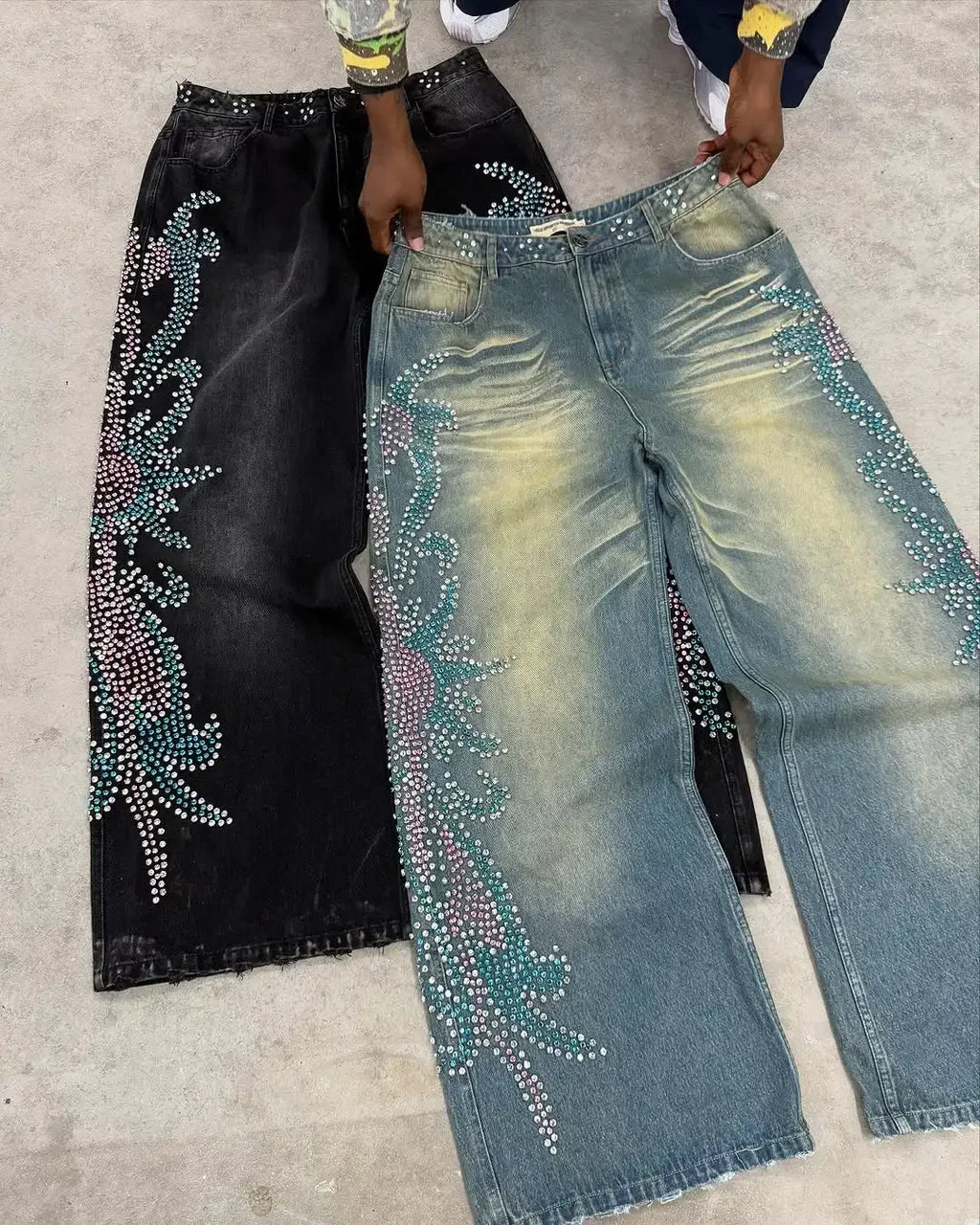 Masonry Gothic Embroidery Baggy Pant