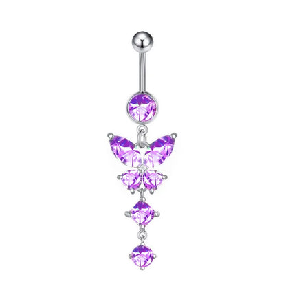 Butterfly Heart Dangle Gothic Belly Ring