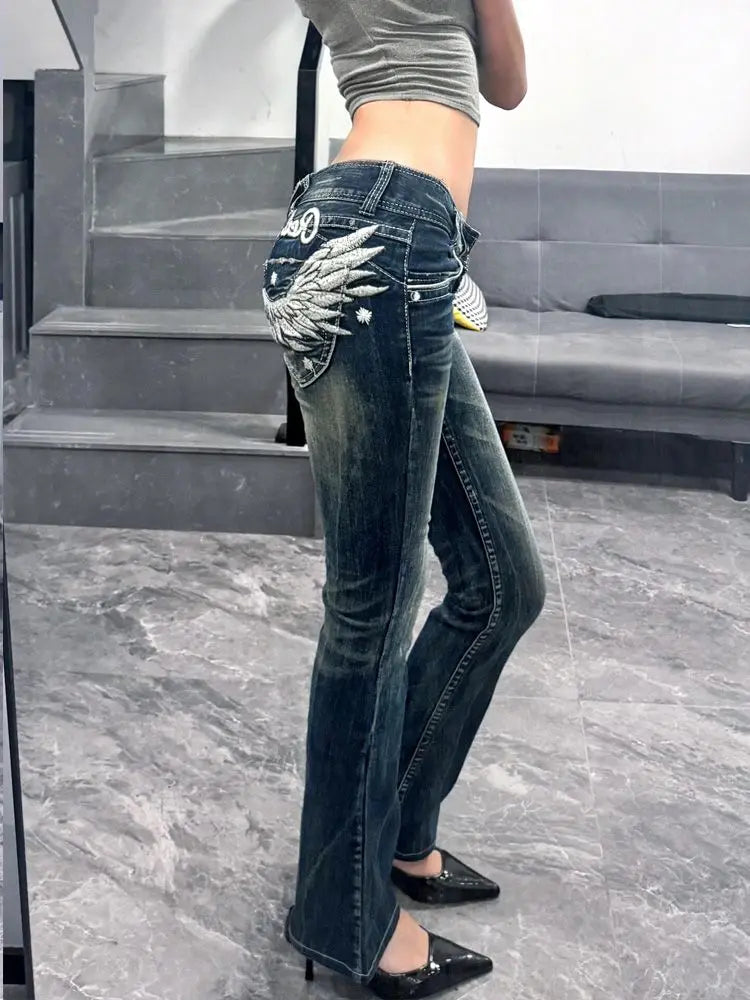 Wing Embroidery Flare Pants Secondary image